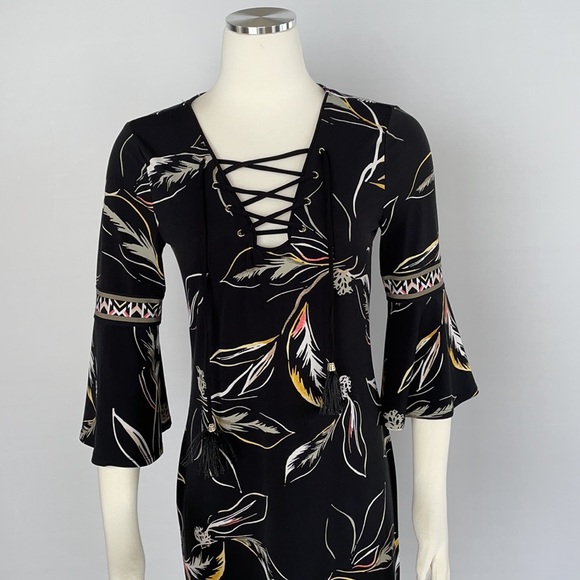 WHBM 3/4 Sleeve Floral Print Shift Dress  X Small - Picture 8 of 16